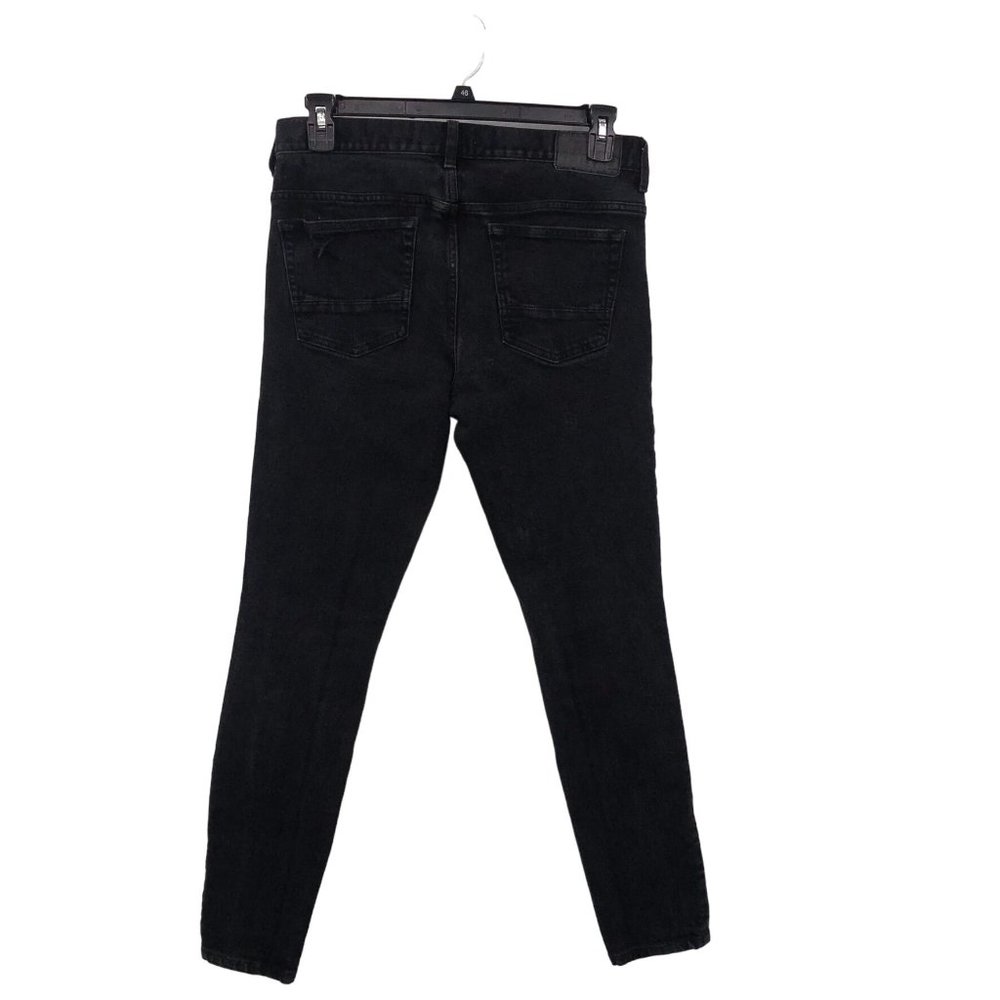 Pacsun Black Jeans Mens 32x32 Used Stacked Skinny Distressed Knees - Picture 2 of 16